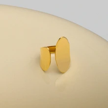 NobleVue 1pc Unique Design European And American Style Exaggerated Wide Open Adjustable Ring For Internet Celebrity - Yellow Gold - View 5