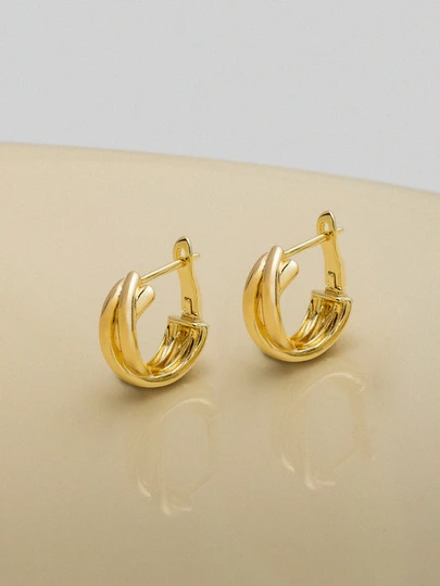 NobleVue 2 stuks modieuze en delicate glanzende tweekleurige oorbellen, elegante, lichte luxe oorbellen voor vrouwen, stuur vriendinnen naar vrienden