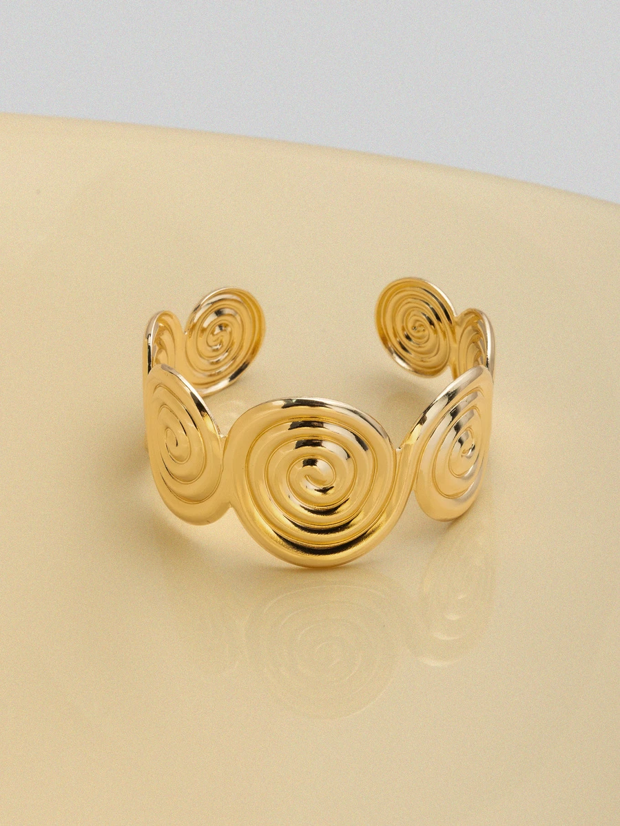 NobleVue Golden Flower Open Cuff Bracelet Bangle Jewelry For Women Accessory - Roud Circle Bracelet - View 1