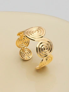NobleVue Golden Flower Open Cuff Bracelet Bangle Jewelry For Women Accessory - Roud Circle Bracelet - View 2