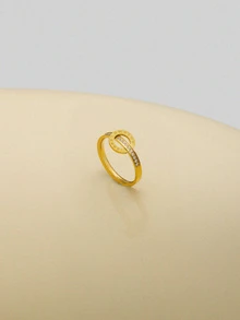 NobleVue Rhinestone Decor Ring - Yellow Gold - View 1