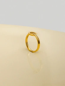 NobleVue Rhinestone Decor Ring - Yellow Gold - View 2