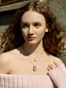 Hatastic Geo Pendant Layered Necklace - Pink - View 5