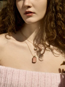 Hatastic Geo Pendant Layered Necklace - Pink - View 4