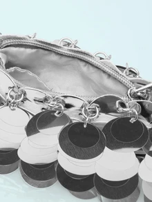 Rollcall 時尚銀色閃亮PU單肩包1個（與圖片相同款式） - 銀色 - 查看 5