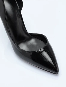 Rollcall Fall/Winter 2025 Retro European & American Sexy Nightclub Slimming High Heel Shoes, Super High Heel Pointed Toe Hollow-Out Shoes For Women,Elegant,Women Pumps,Elegant,Party Outfits - Black - View 5