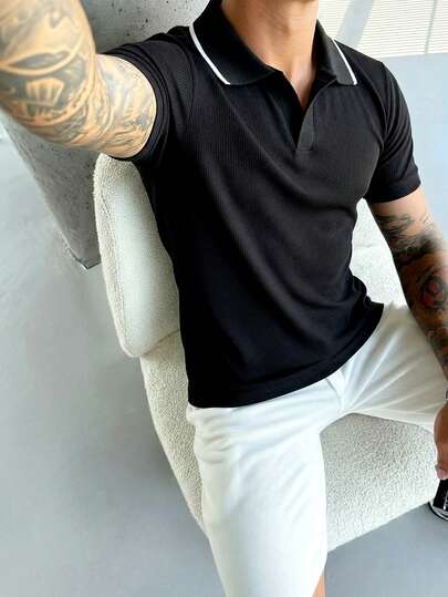 男士休闲简约百搭短袖Polo衫，春夏款