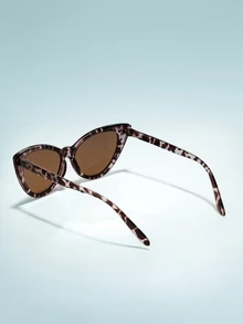 1 Pair Unisex Full Frame Cat Eye Shaped Fashion Glasses, Fashion For Beach And Daily Wear - Multicolor - View 3