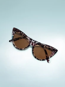 1 Pair Unisex Full Frame Cat Eye Shaped Fashion Glasses, Fashion For Beach And Daily Wear - Multicolor - View 5