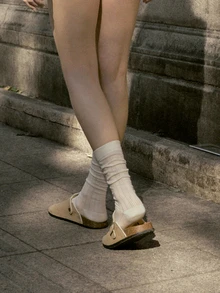 Hatastic Boken Women's Spring 2024 New Thick Soled Slide Sandals, Slip-On Casual Loafers - Khaki - View 4