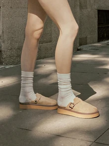 Hatastic Women's Spring New Round Toe Thick-Sole Comfortable Slip On, Soft Sole Waterproof Casual Fashion Mules Gifts - Apricot - View 4