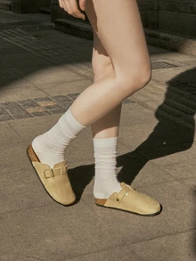 Hatastic Boken Women's Spring 2024 New Thick Soled Slide Sandals, Slip-On Casual Loafers - Khaki - View 2