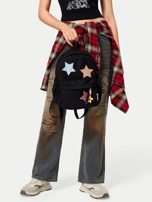 DareSee 有趣的小背包，流行的背包，適用於學校的背包 - 黑色 - 查看 3