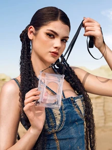 DareSee Mini Case - PC  Protective Clear Camera Case - Mini Hard Carrying Case Cover With Shoulder Strap - Clear - View 1