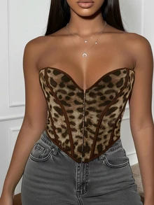 Yuwenier Y2K 镂空系带露背紧身胸衣，音乐节夏季 - 彩色 - 查看 8