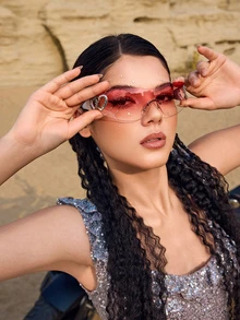 DareSee 1 pezzo Occhiali di moda decorativi a forma di cuore in plastica senza montatura, adatti per l estate, la spiaggia, le vacanze, l all'aperto, i festival musicali - Visualizzare 3