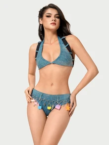 DareSee Y2K/Harajuku Style Dopamine Waist Chain Belt, Hand-Crafted Intricate Design, Random Style, Suitable For Everyday Wear Summer, School Fall, Autumn, Halloween - Contrast Color Bag High Heels Series Waist Chain - View 3