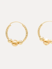 TuEzra 一对新娘首饰铜镀金耳环女士结婚礼物 - 金黃色 - 查看 5