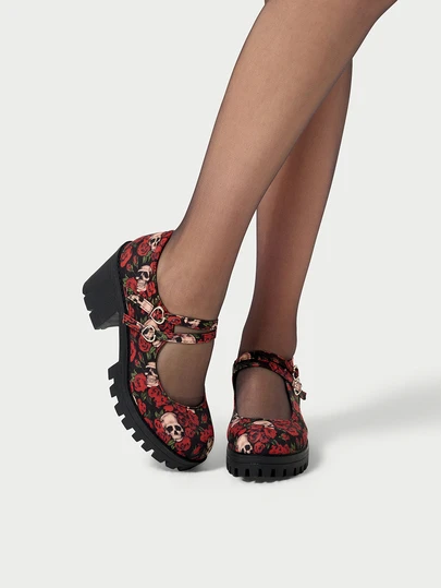 DareSee Women's Platform & Wedge Loafers, Fashionable Plus Size Elevated Mary Jane Lolita Leather Shoes, Black Patent Multicolor Versatile High Heels (Random Color)