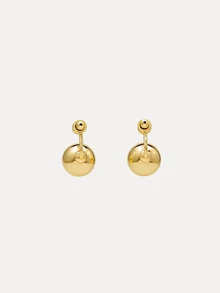 TuEzra 1set Ball Simple And High-End Earrings New Style - Gold - View 3