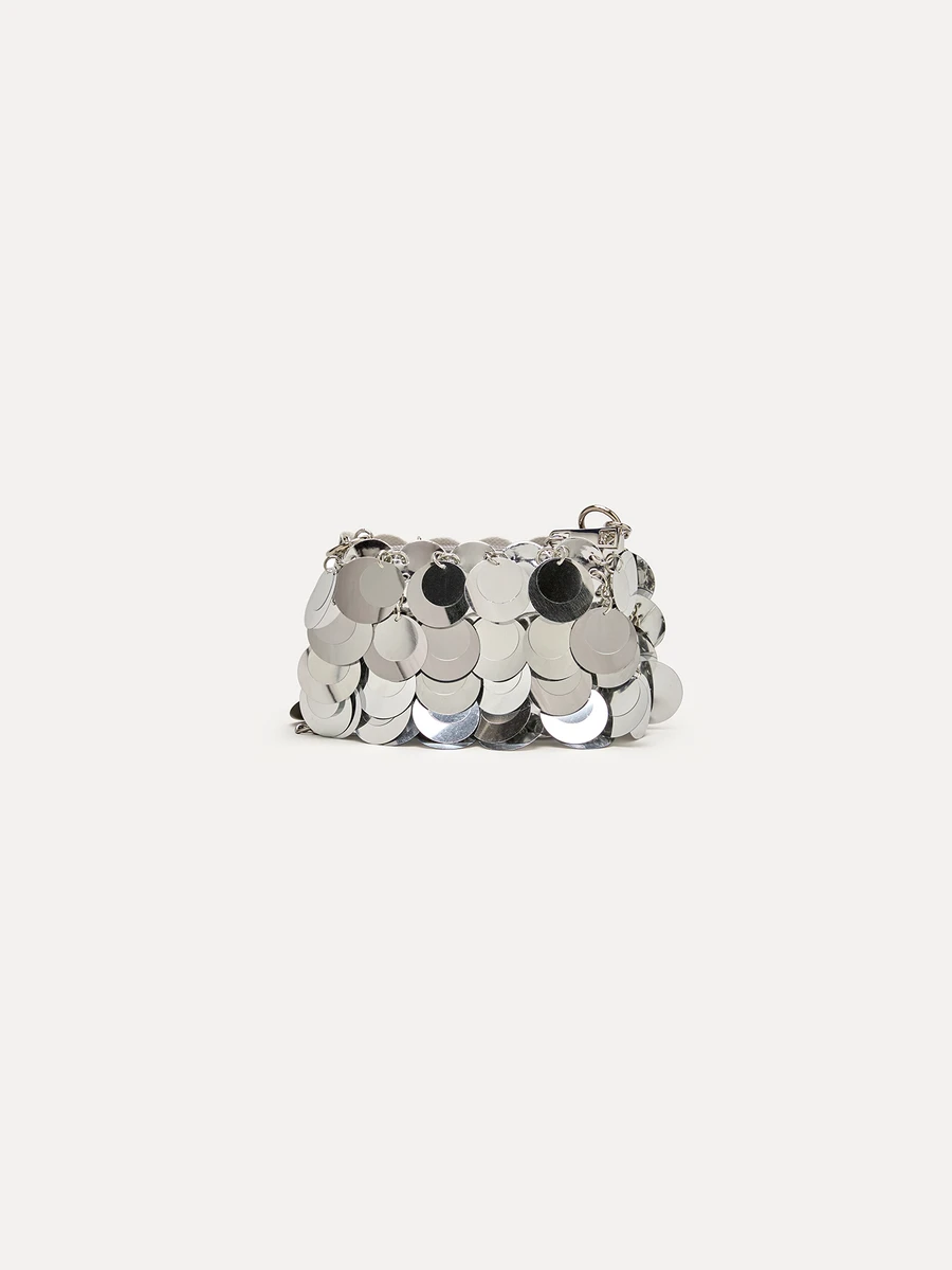 TuEzra 1pc Fashionable Silver Sparkling PU Shoulder Bag (Same Style As The Picture) - Silver - View 1