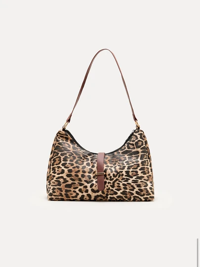 TuEzra Leopard Print Shoulder Bag: Handheld Underarm Fashion Accessory, Versatile For Various Occasions - PU Material, Zip Closure, Animal Print Design, Fall Winter Fashionable Cheetah Print Purse For Women, New Fall Winter Tiger Print Bag For Women , Leopard Cheetah Print