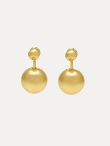 TuEzra 1set Ball Simple And High-End Earrings New Style - Gold - View 1