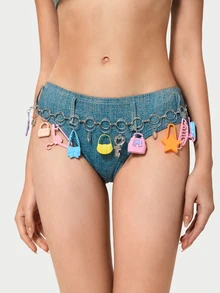 DareSee Y2K/Harajuku Style Dopamine Waist Chain Belt, Hand-Crafted Intricate Design, Random Style, Suitable For Everyday Wear Summer, School Fall, Autumn, Halloween - Contrast Color Bag High Heels Series Waist Chain - View 5