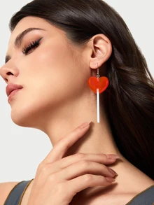 DareSee 心形吊坠耳环 情人节、妈妈、母亲、母亲节、礼物 - 彩色 - 查看 5