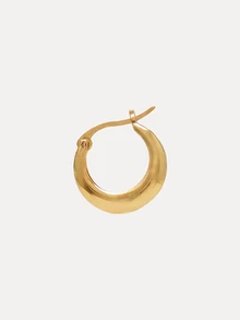 TuEzra Minimalist Hoop Earrings - Yellow Gold - View 5