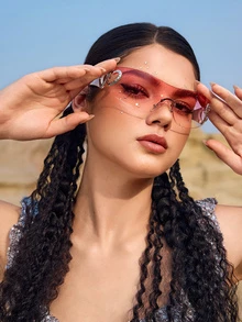 DareSee 1 pezzo Occhiali di moda decorativi a forma di cuore in plastica senza montatura, adatti per l estate, la spiaggia, le vacanze, l all'aperto, i festival musicali - Visualizzare 5