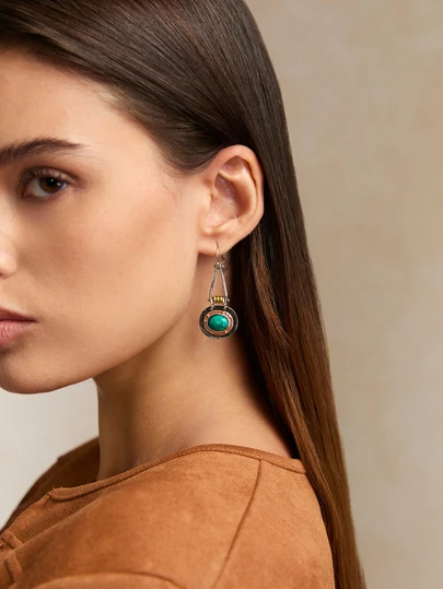 Tropiscape 1pair Stylish Creative Retro Bohemian Style Earrings For Women's Daily Wear