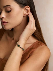 Tropiscape 1pc Bohemian Style Water Drop Gemstone Bracelet - Multicolor - View 3