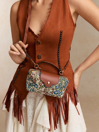 Tropiscape 1pc Mini Fashion Handbag, Stylish & Versatile Women's Shoulder Bag/Crossbody Bag, Solid Color Mini Wallet, Can Hold Phone, Coins, Lipstick Etc., Essential For Daily Commute