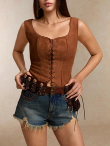 Tropiscape 2 件/4 件中世纪炼金术士 PU 皮革腰包，含 4 个软木药水瓶，北欧风格徒步旅行零钱包，文艺复兴维京配饰，适合万圣节 LARP 夏季、学校秋季、秋季、万圣节 - 彩色 - 查看 1