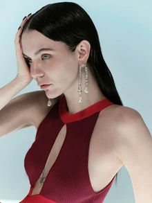 Rollcall 小众流苏耳环时尚简约水钻珍珠耳环设计感配饰宴会珠宝 - 金色 - 查看 4