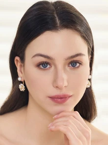 Clariva 1pair Simple French Style Elegant Sweet Light Luxury Faux Pearl Front & Back Earrings - Multicolor - View 2