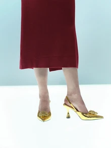 Rollcall Zapatos de mujer con puntera puntiaguda, tacón alto grueso y transpirables, para otoño/invierno 2025, tacones de mujer, elegantes, para atuendos de fiesta - Dorado - Ver 3
