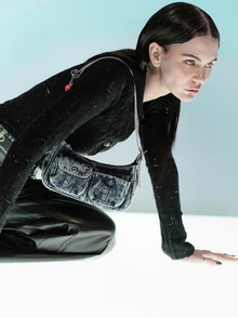 Rollcall 時尚復古女士單肩包，高品質腋下包，休閒手提包，附配件，材質 - 彩色 - 查看 4