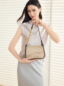Clariva 2025 Fashion Versatile Shoulder Diagonal Crossbody Bag For Women , Office Bag - Khaki - View 3