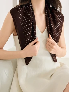 Clariva 1条波点印花方巾，多功能头巾/头巾/围脖，女士连衣裙围巾 - 彩色 - 查看 3