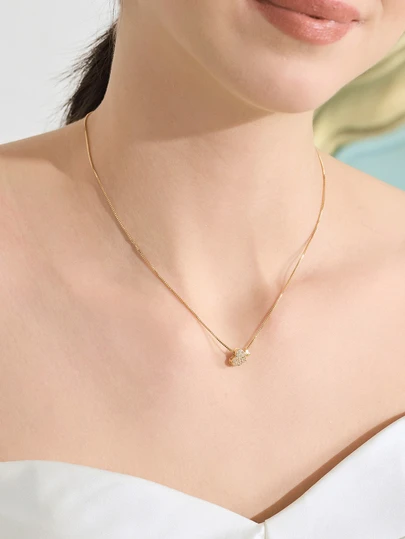 Clariva 1件简约优雅锆石镶嵌双心吊坠项链，适合女性作为精致的婚礼首饰、派对礼物、母亲节礼物或情人节礼物。