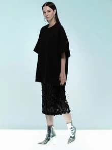 Rollcall 2025秋冬新款时尚尖头粗跟金属银色性感踝靴，适合女士、派对穿着 - 銀色 - 查看 2