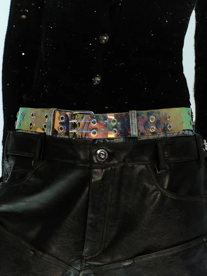 Rollcall 1pc Glow White Eye Transparent Belt, Fashion Waist Belt For Holidays, Daily Gatherings, Parties, Night Outing Summer, School Fall, Autumn, Halloween