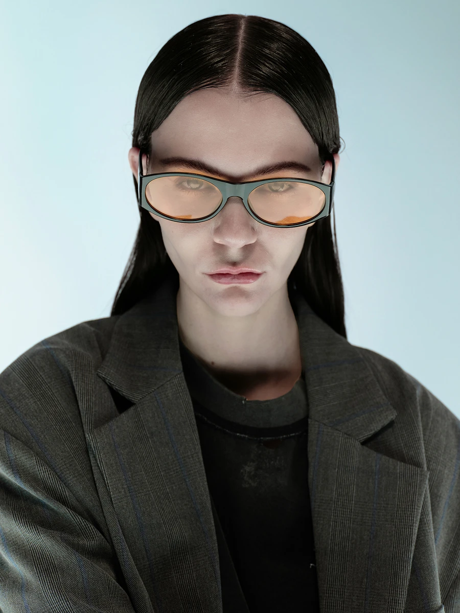 Rollcall 1 Pair Small Black Frame Orange Lens Glasses, Suitable For Outdoor Use Oval Shape Women Fashion Glasses Shades - Orange - View 1
