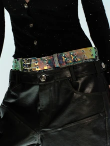 Rollcall 1pc Glow White Eye Transparent Belt, Fashion Waist Belt For Holidays, Daily Gatherings, Parties, Night Outing Summer, School Fall, Autumn, Halloween - Multicolor - View 4