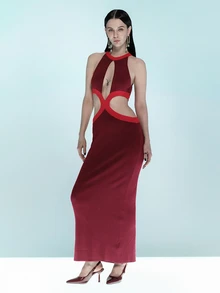 Rollcall Women's Pointed Toe Kitten Heel Slip-On Sandals - Burgundy - View 2