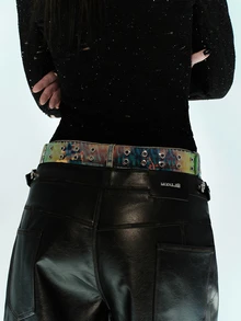 Rollcall 1pc Glow White Eye Transparent Belt, Fashion Waist Belt For Holidays, Daily Gatherings, Parties, Night Outing Summer, School Fall, Autumn, Halloween - Multicolor - View 3