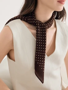 Clariva 1条波点印花方巾，多功能头巾/头巾/围脖，女士连衣裙围巾 - 彩色 - 查看 6