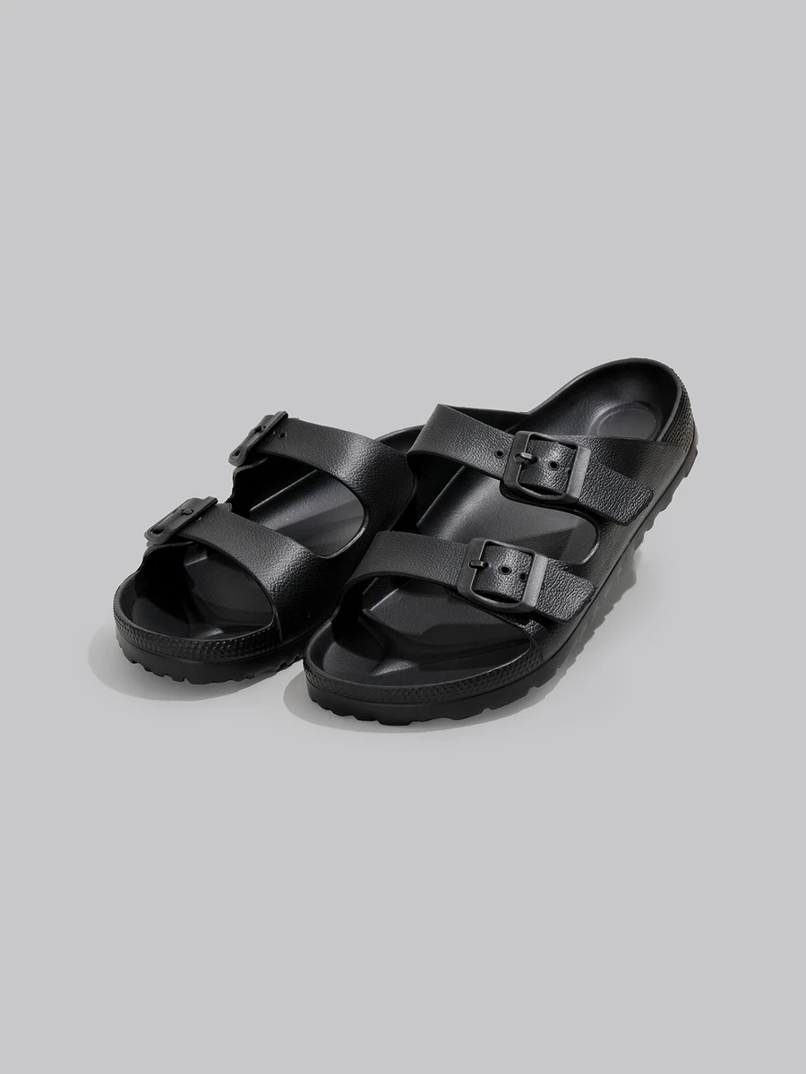 DareSee Fashionable Couples' EVA Rubber Flip Flops For Women, Solid Color Toe Thong Flat Slippers Suitable For All Seasons Outdoor Activities, Walking, Work, Beach, Vacation Or Home Use Music Fest - Black - View 1